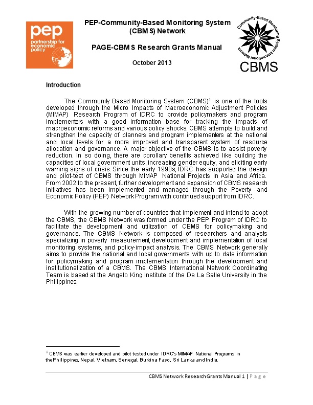 PAGE-CBMS Research Grants Manual