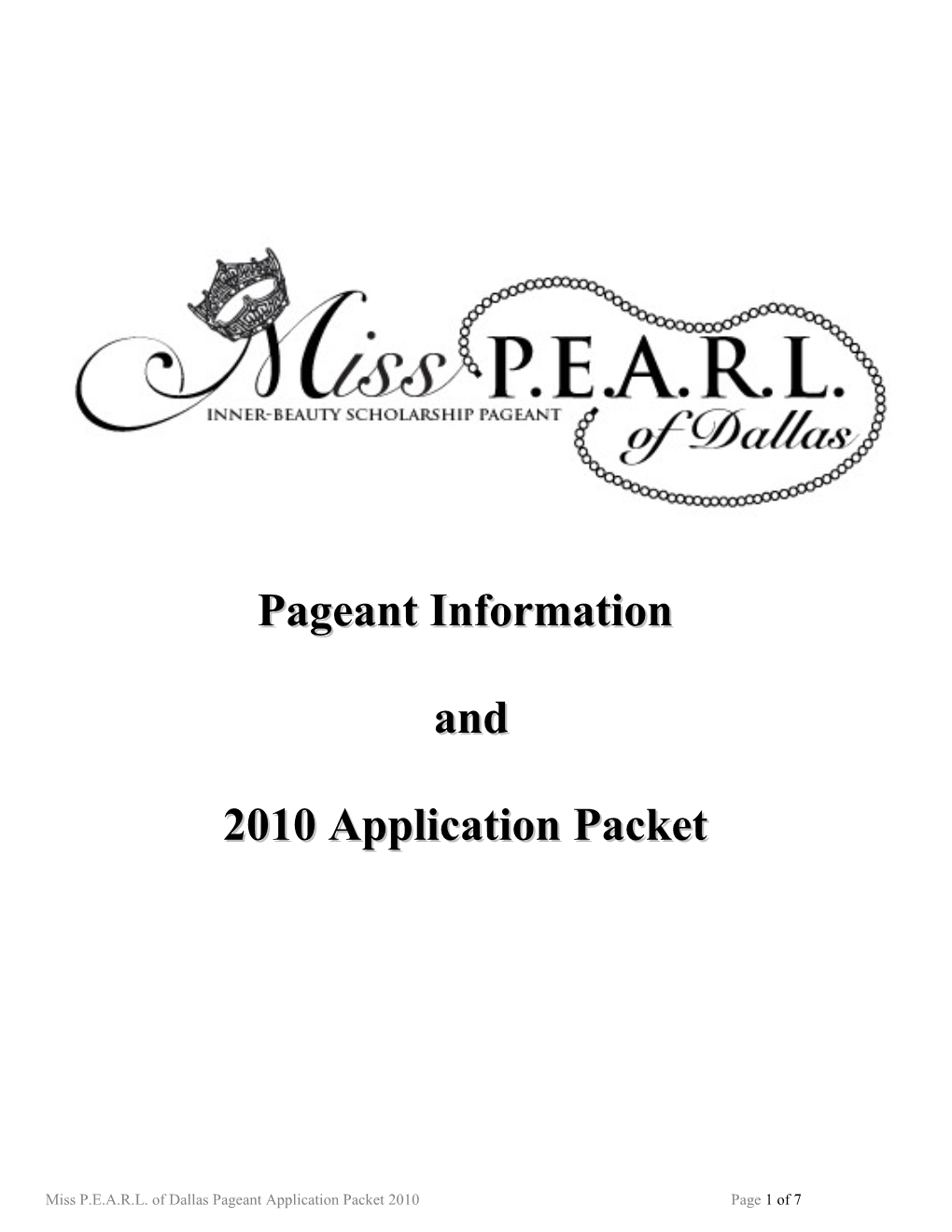 Pageant Information