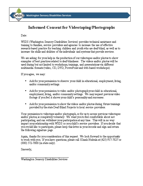 Parent/Guardian Informed Consent for Videotaping