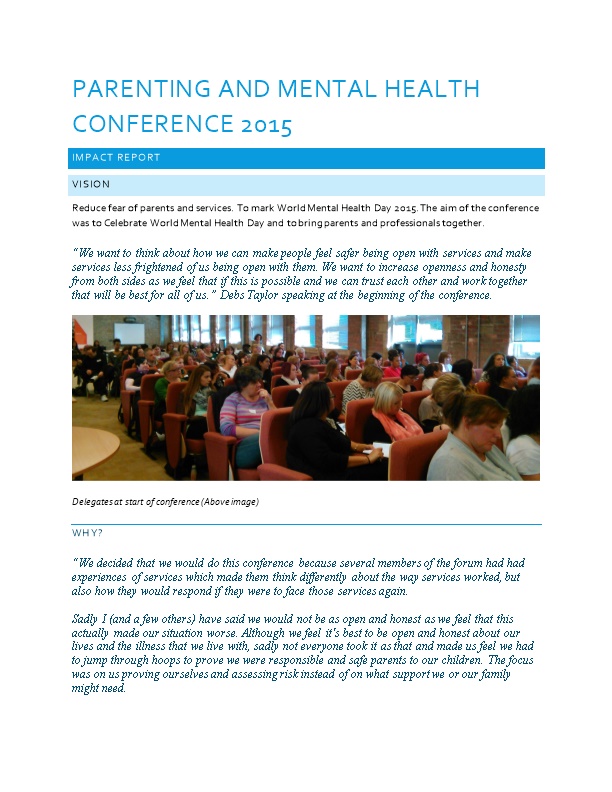 Parenting and Mental Health Conference 2015