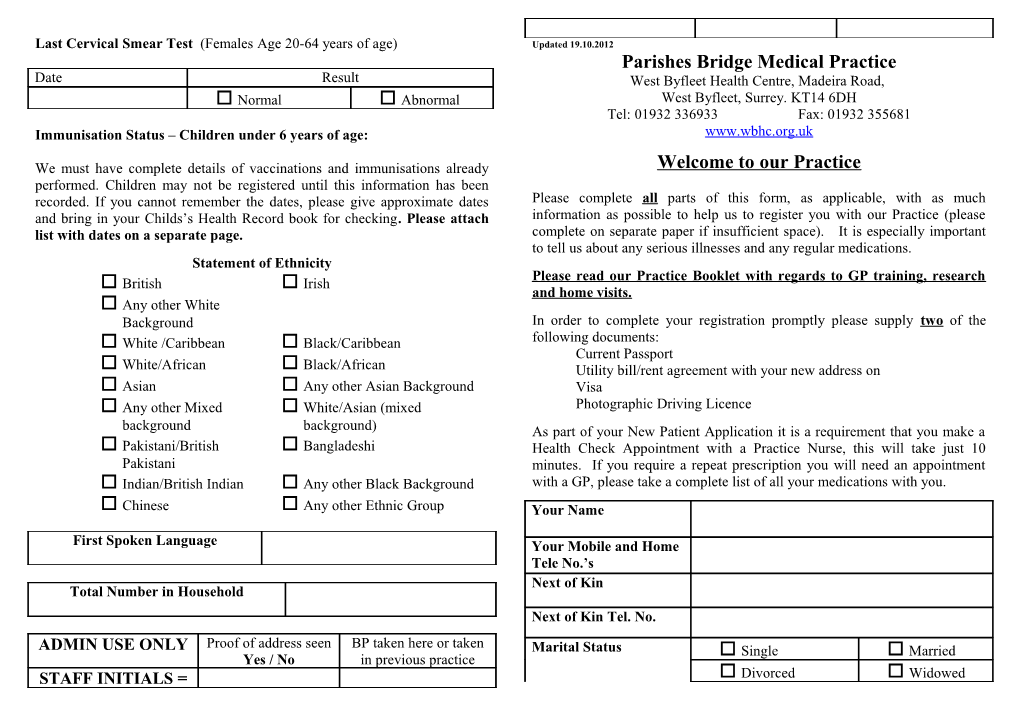 Parishes Bridge Medical Practice