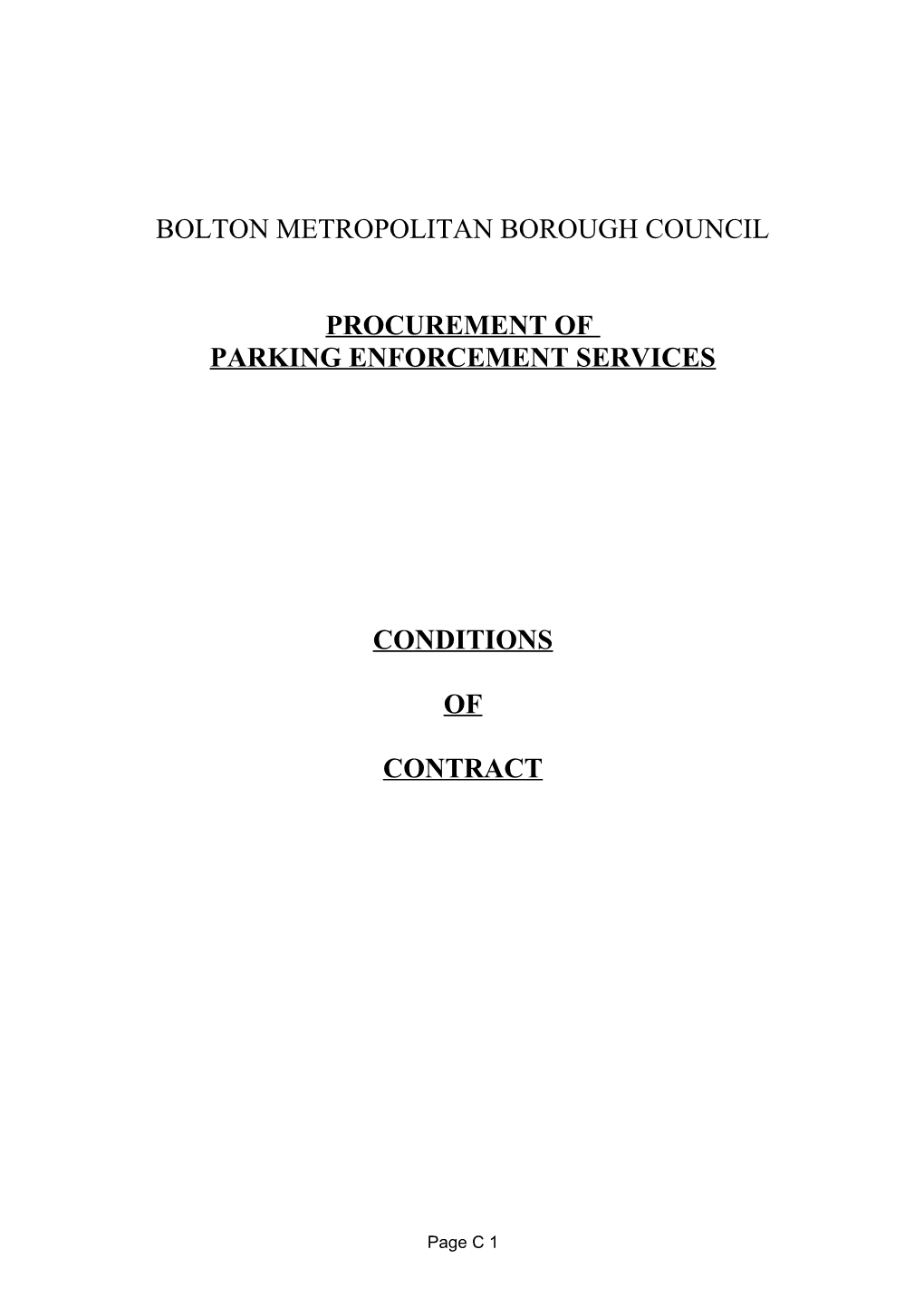 Parking Enforcement Contract - Cambridge City