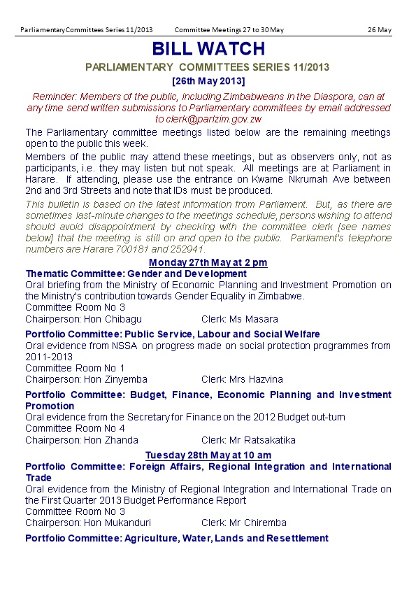 Parliamentary Committees Series 11/2013