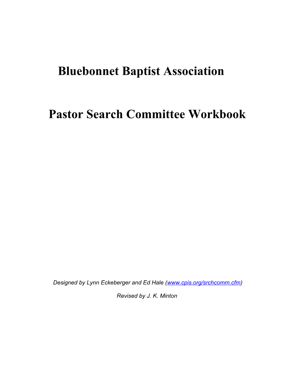 Pastor Search Committee Workbook