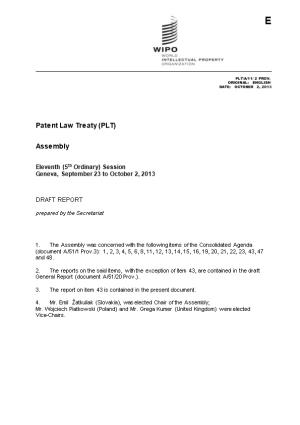 Patent Law Treaty (PLT)