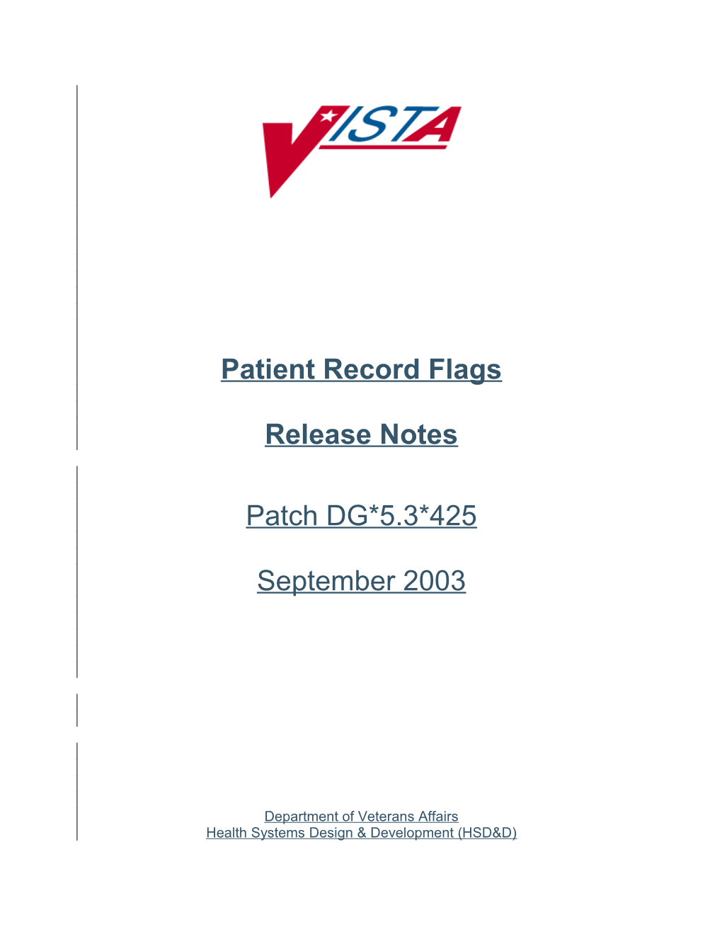 Patient Record Flags V. 2.0 Release Notes