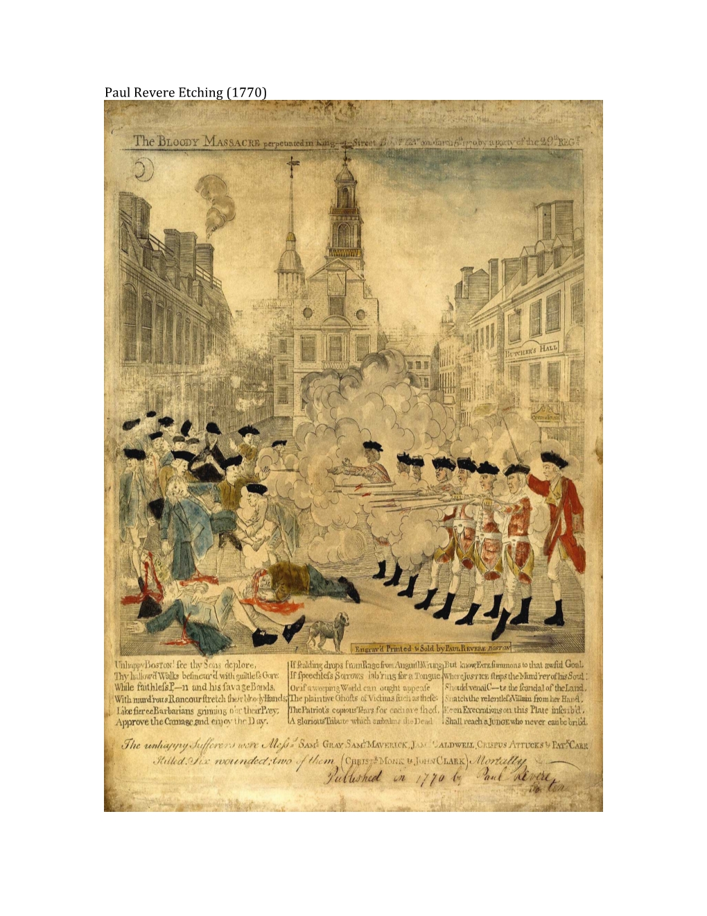 Paul Revere Interpretation of Boston Massacre