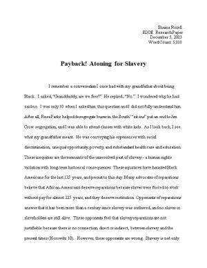 Payback! Atoning for Slavery
