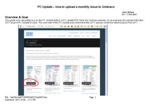 PC Update How to Upload a Monthly Issue to Umbraco
