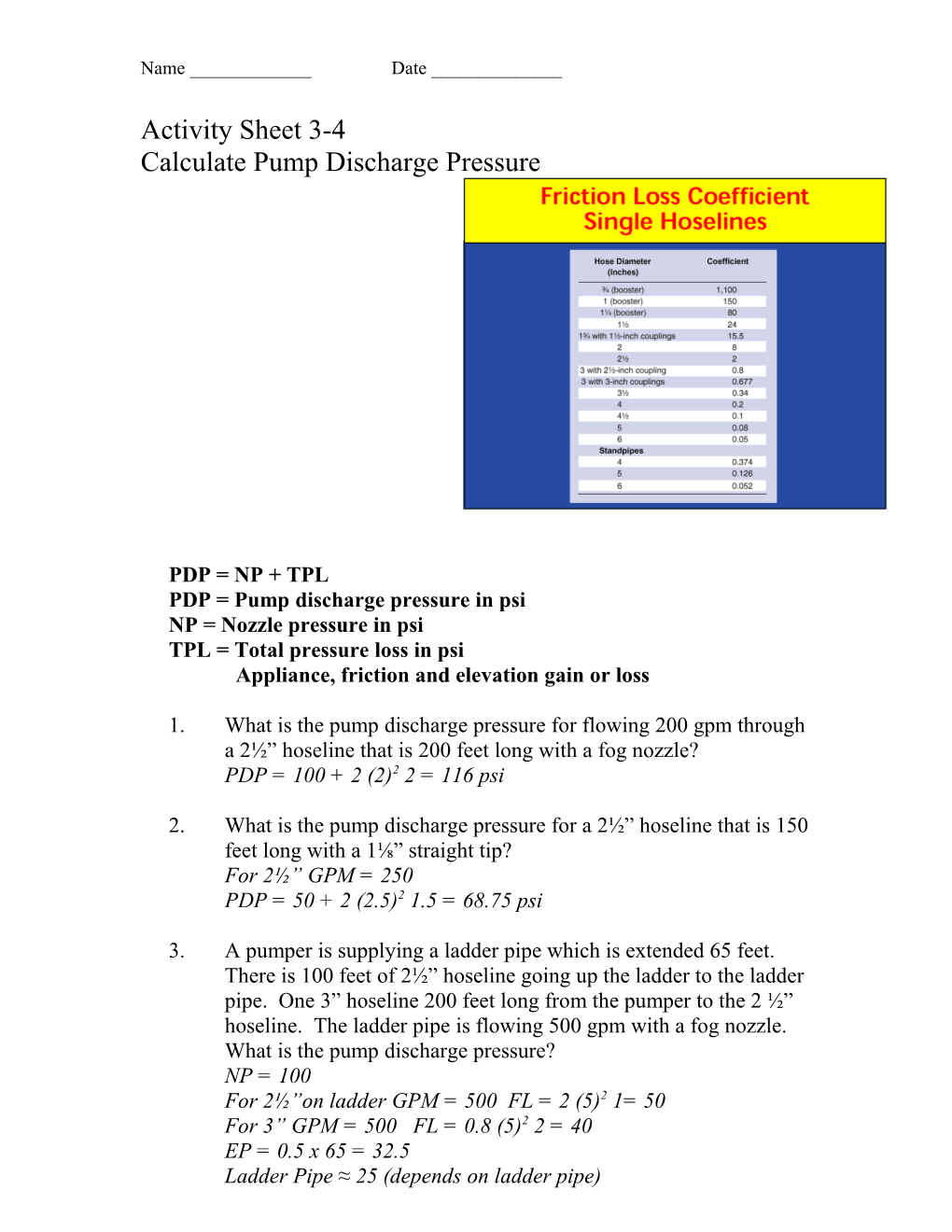 PDP= Pump Discharge Pressure in Psi