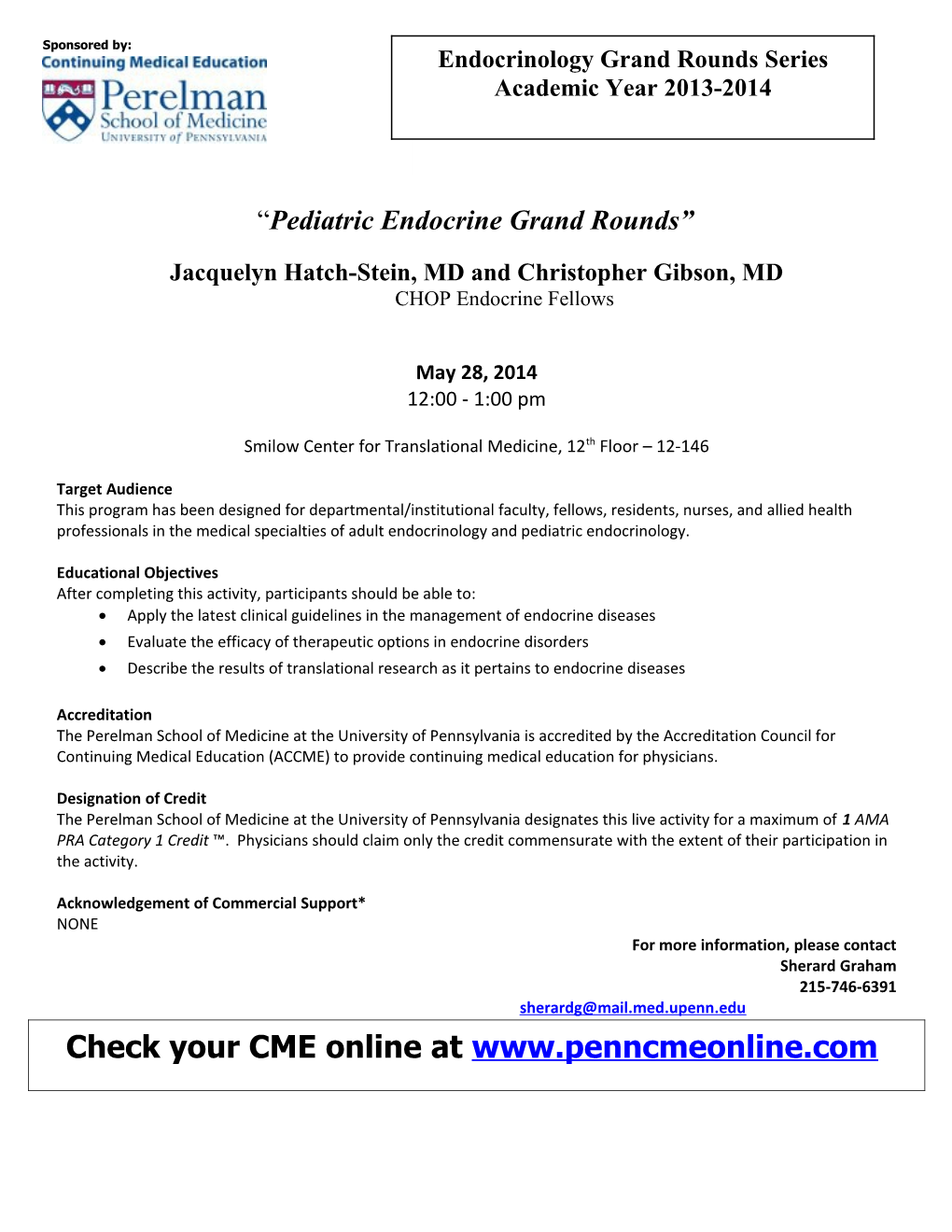 Pediatric Endocrine Grand Rounds