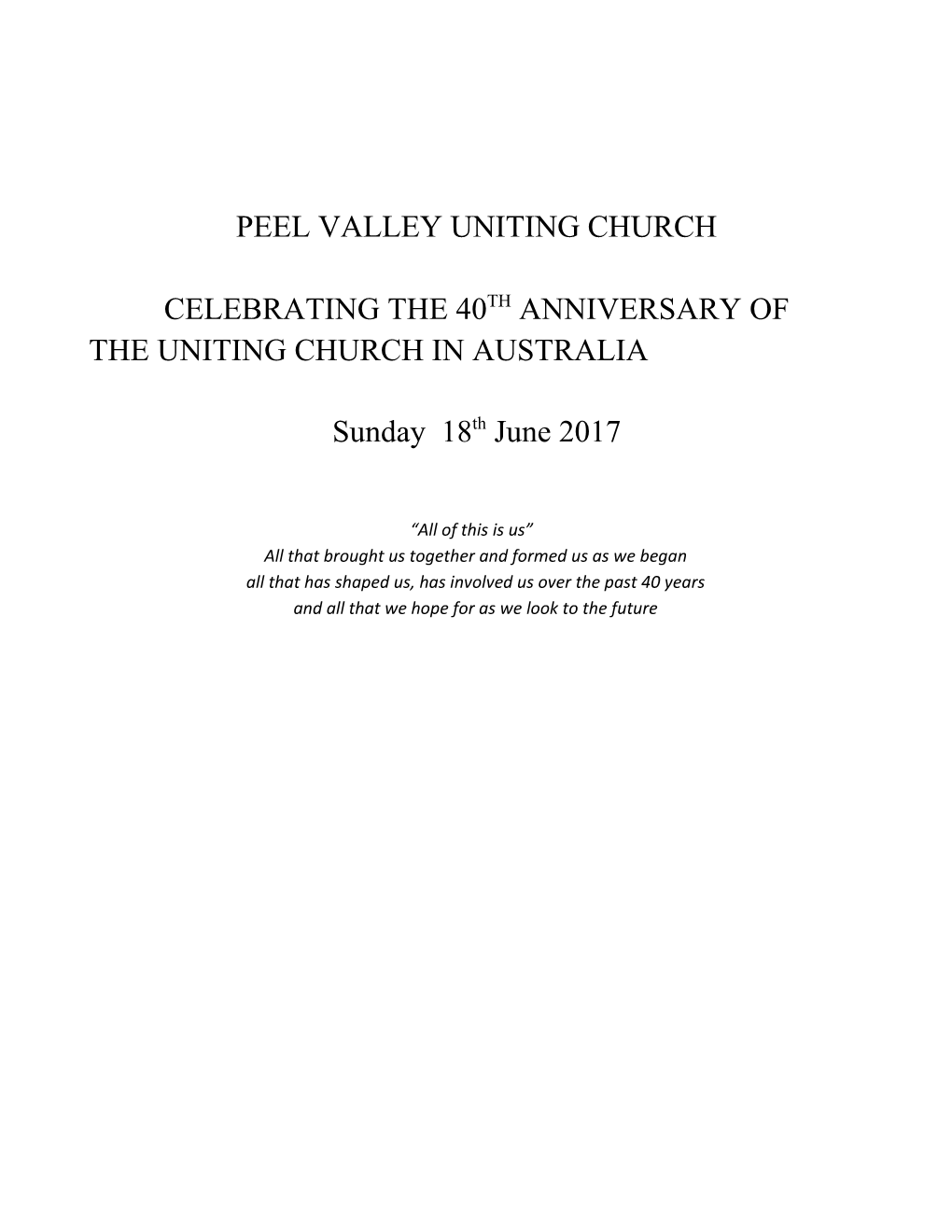 Peel Valley Uniting Church