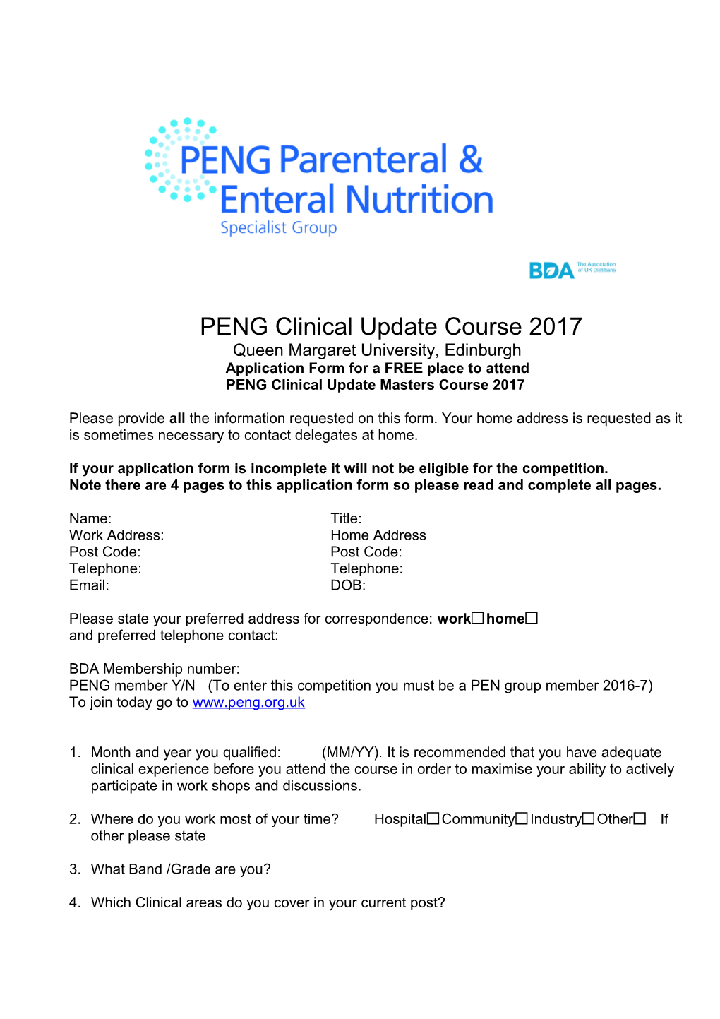 PEN Group Clinical Update Residential 24Th 27Th June 2013