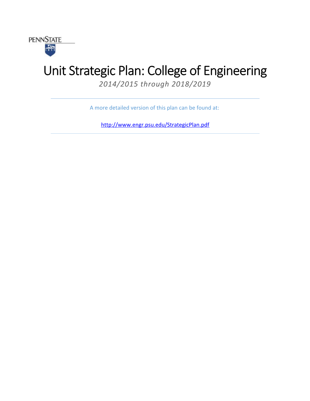 Penn State College of Engineering Strategic Plan