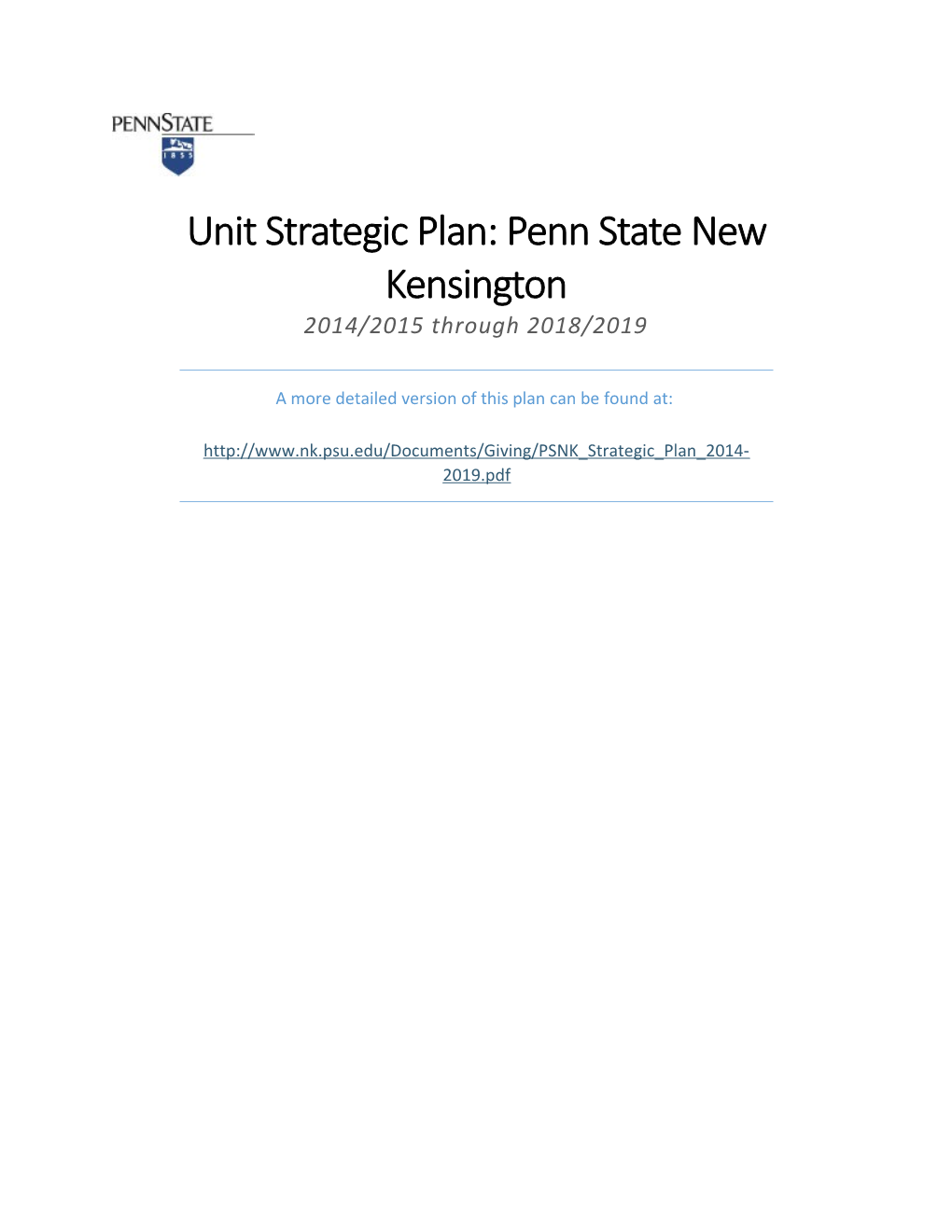 Penn State New Kensington Strategic Plan