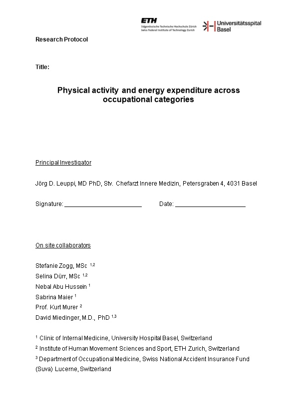 Physical Activity and Energy Expenditure Across Occupational Categories