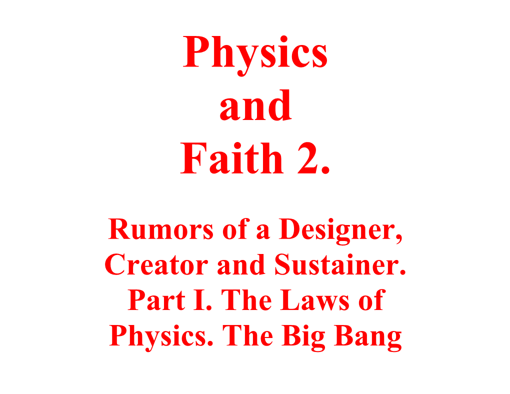 Physics and Faith 2