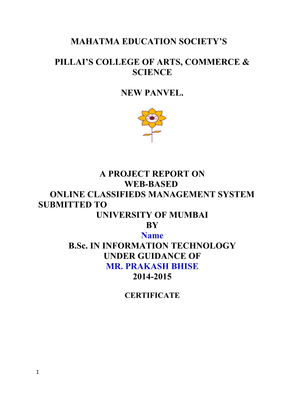 Pillai S College of Arts, Commerce & Science