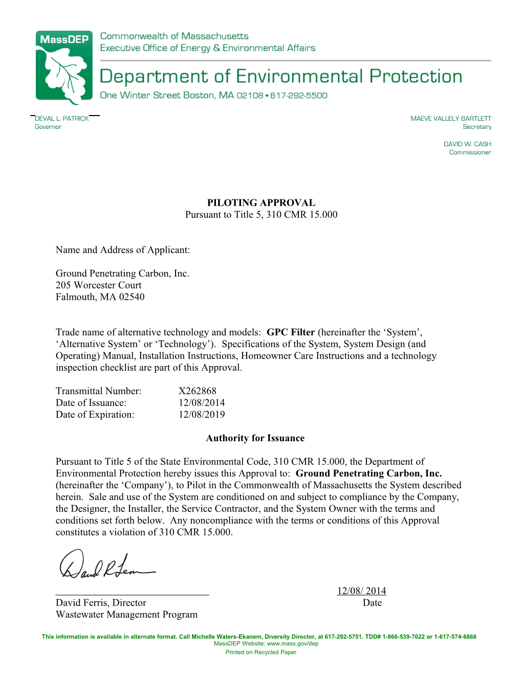 Pilot Approval Issued 12/08/2014Page 1 of 19