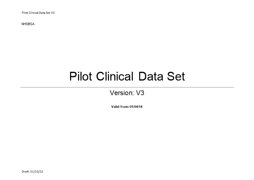 Pilot Clinical Data Set