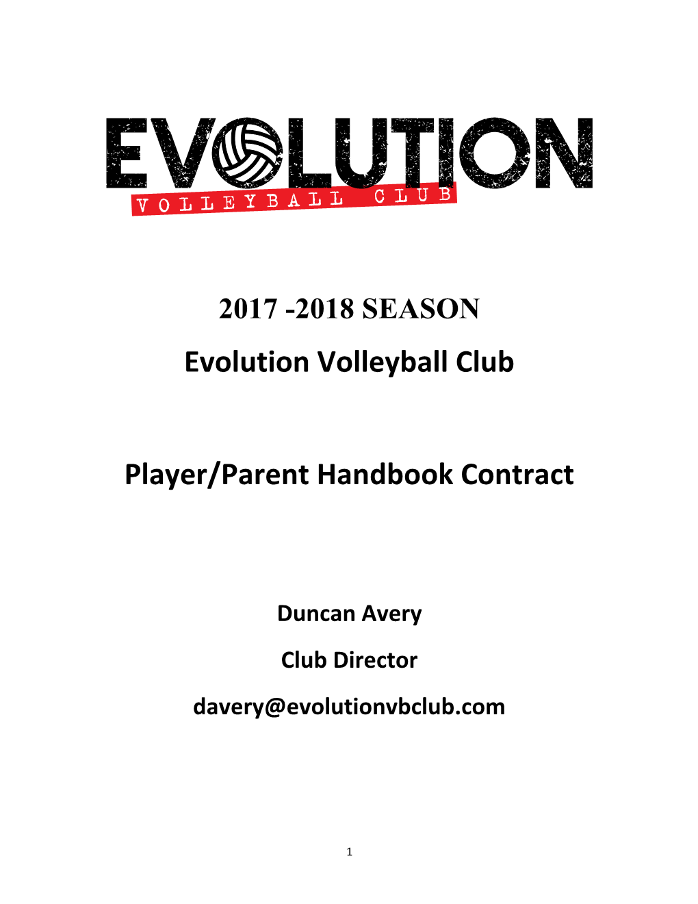 Player/Parent Handbook Contract