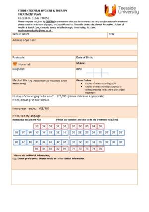 Please Complete This Form by DELETING Any Treatment That You Do Not Want Us to Carry Out(For