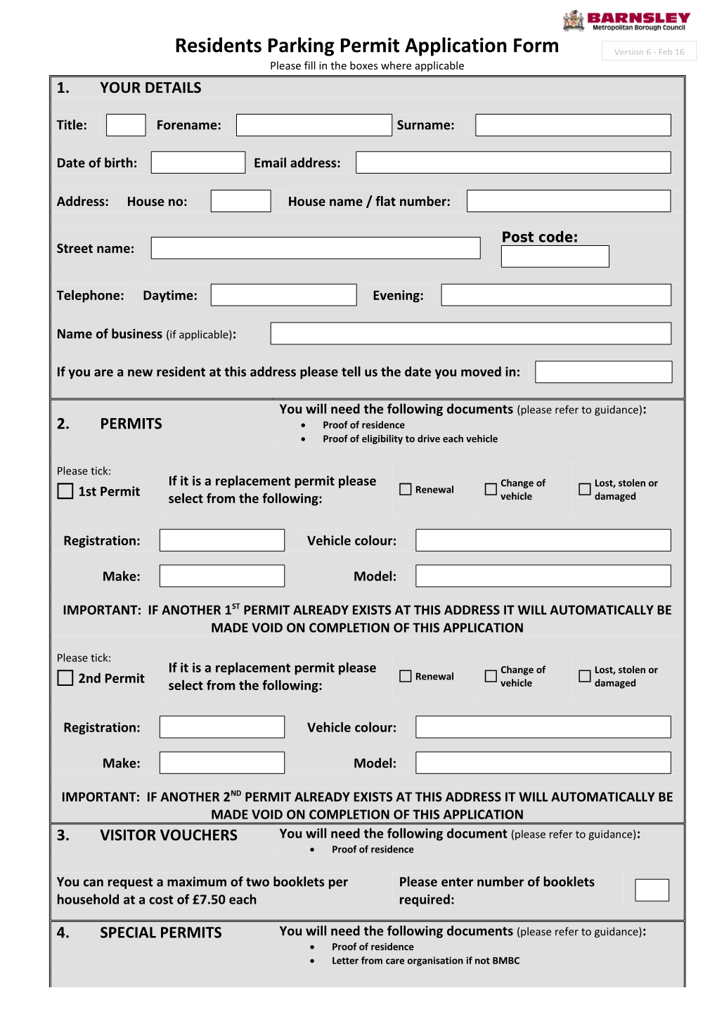 Please Fill in the Boxes Where Applicable