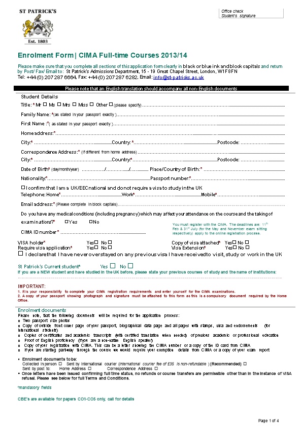 Please Make Sure That You Complete All Sections of This Application Form and Return It