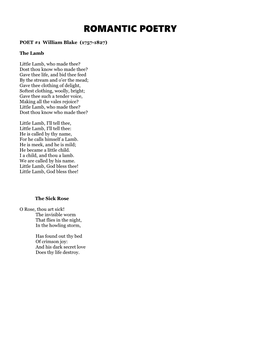 POET #1 William Blake (1757-1827)