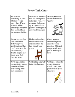 Poetry Task Cards
