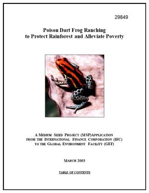 Poison Dart Frog Ranching