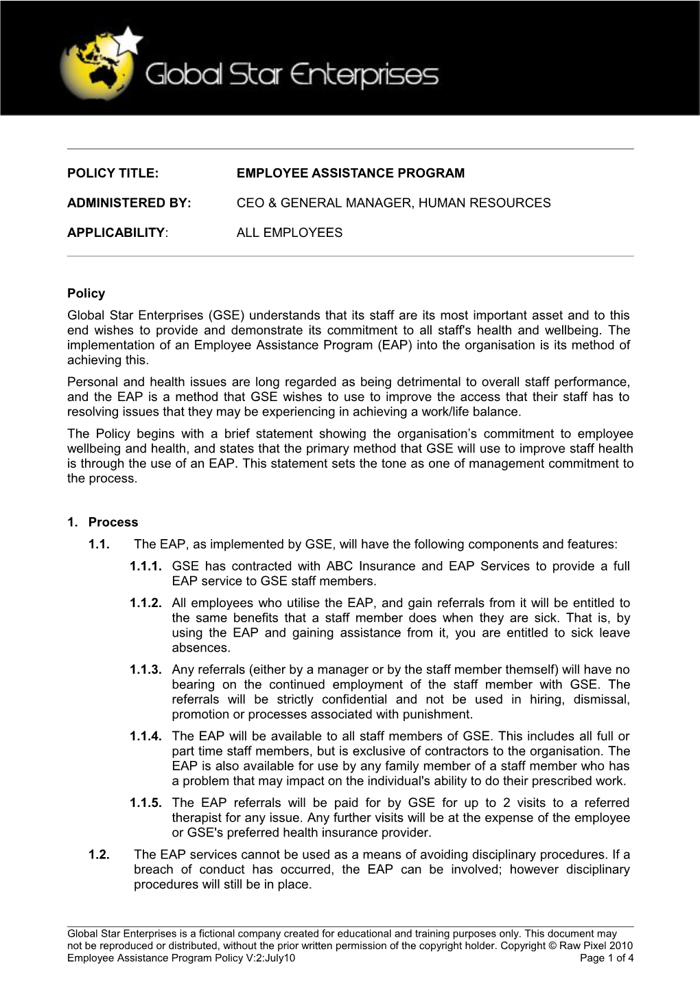 Policy Title: Employee Assistance Program