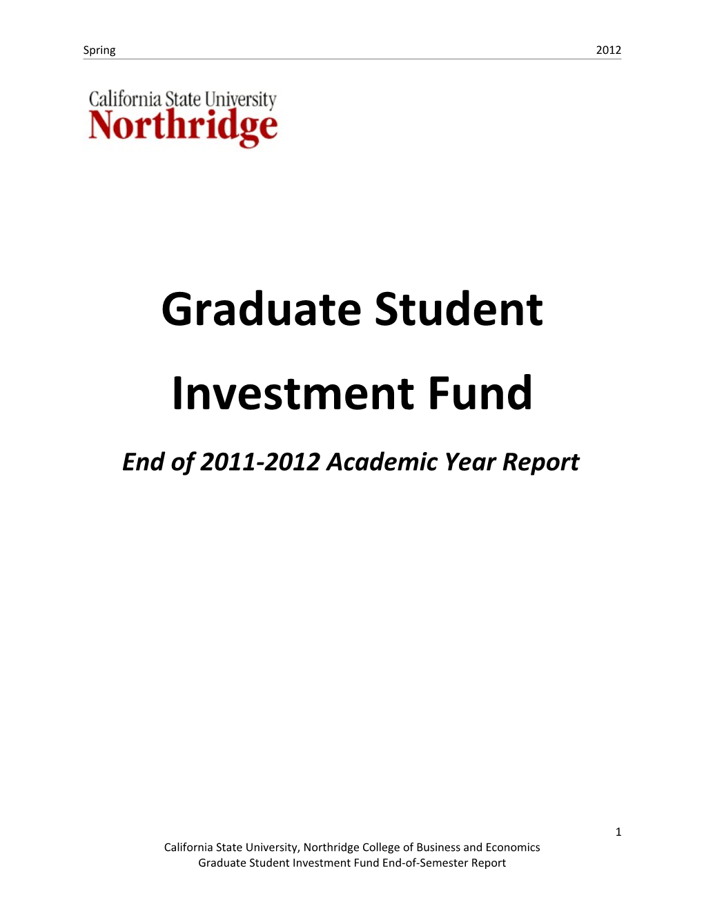 Portfolio Class Report Spring 2012