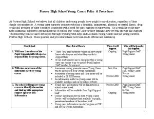 Portree High School Young Carers Policy & Procedures DRAFT