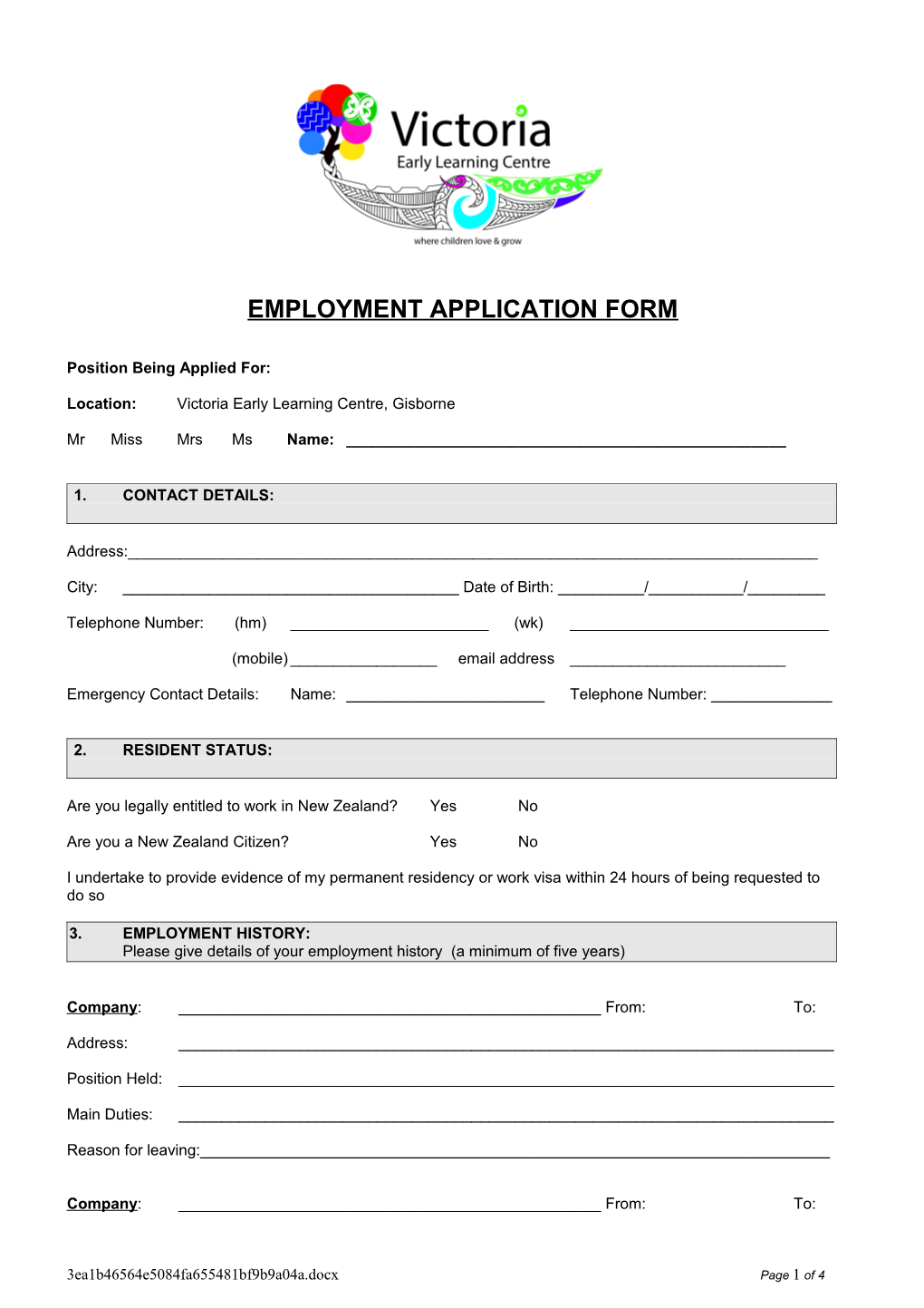 Position Being Applied For