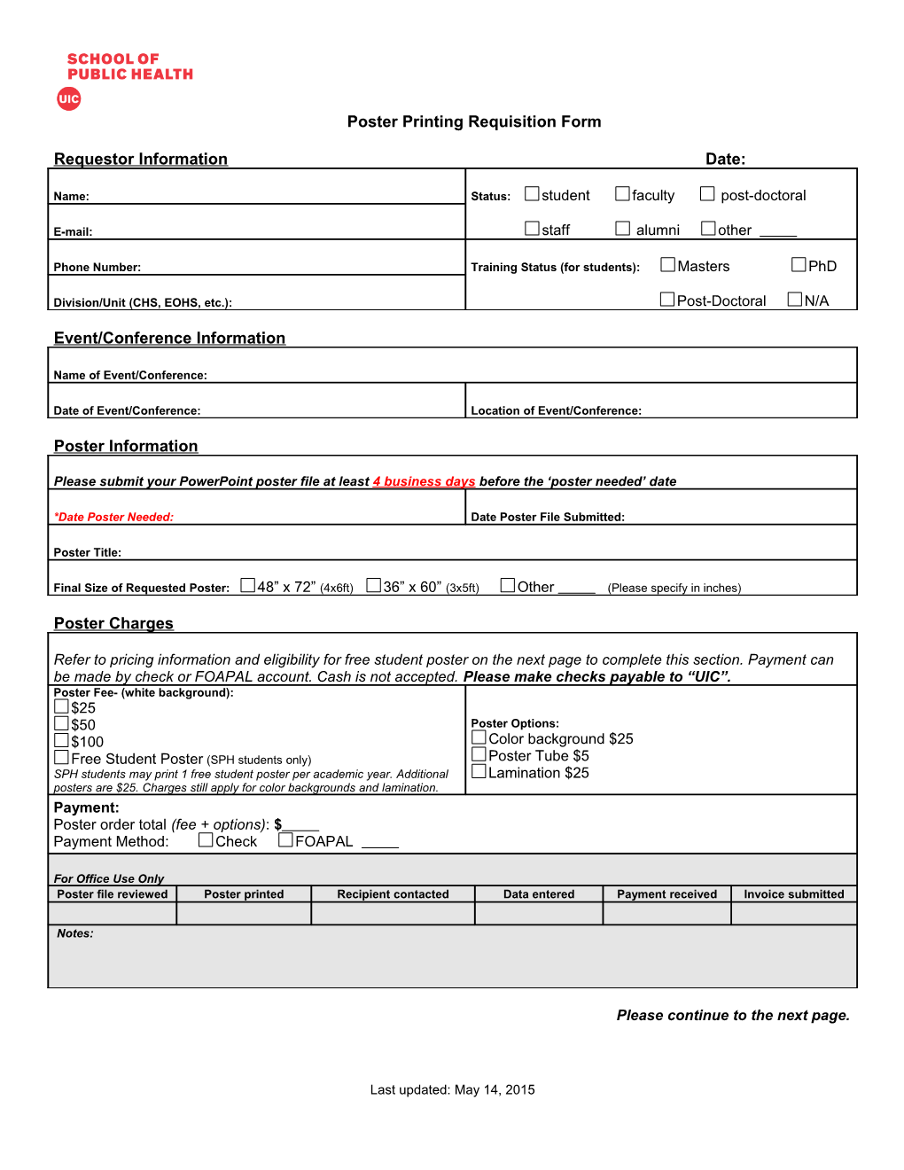 Poster Printing Requisition Form