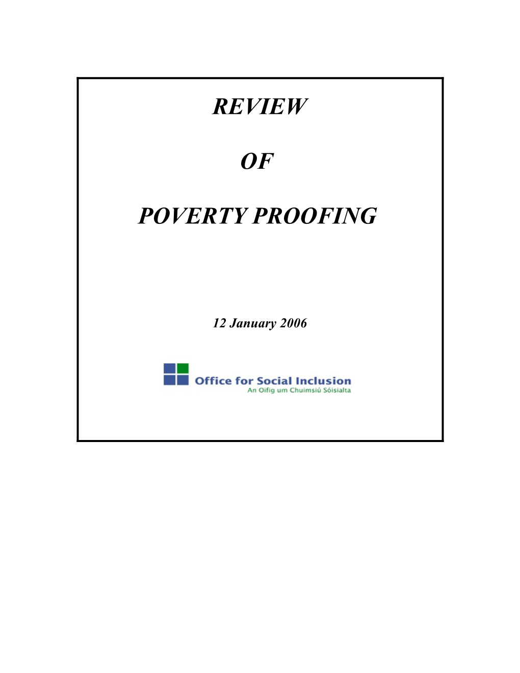 Poverty Proofing
