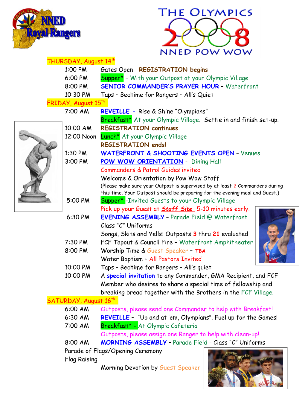 Pow Wow 2007 Schedule