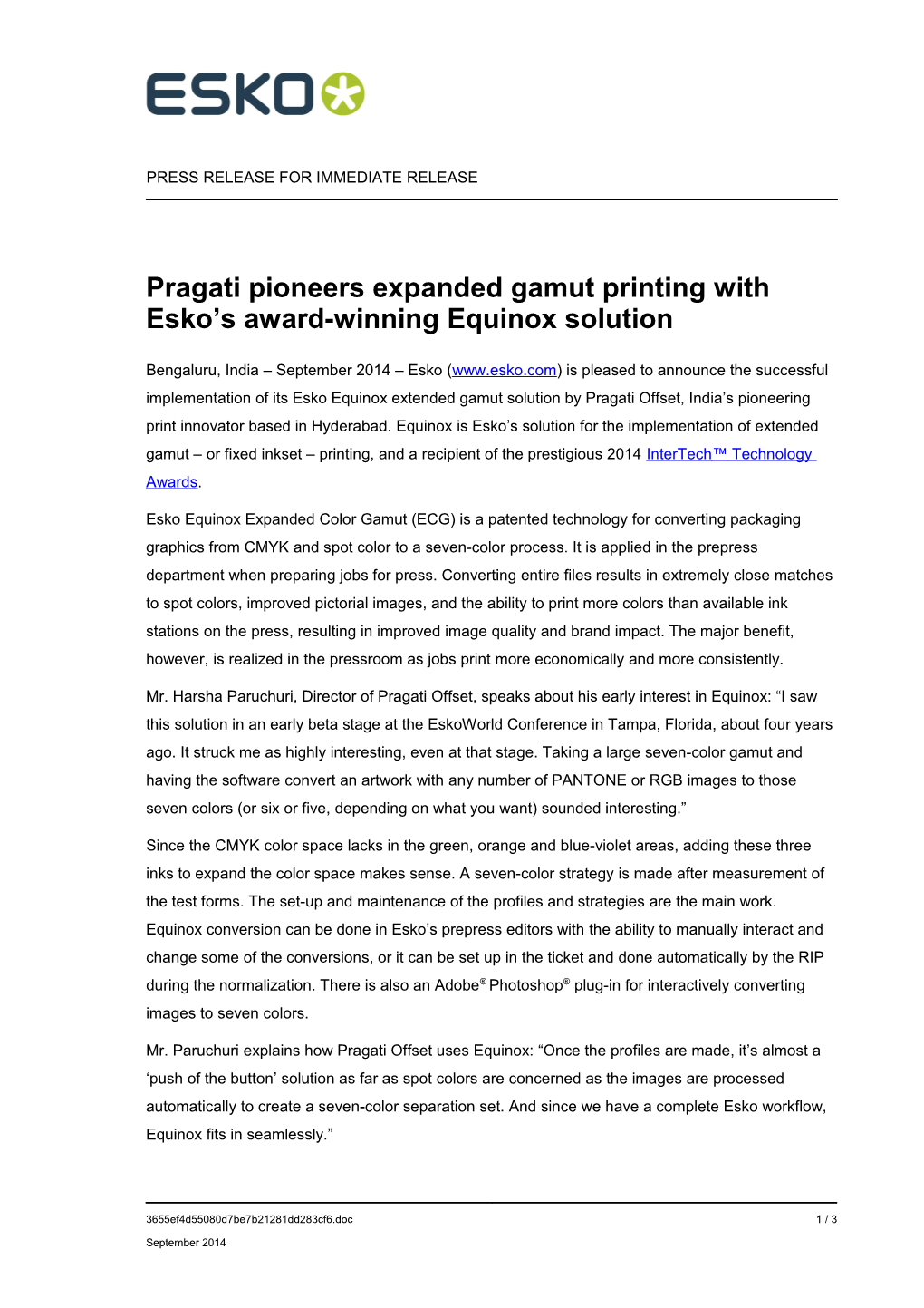 Pragati Pioneers Expanded Gamut Printing with Esko S Award-Winning Equinox Solution