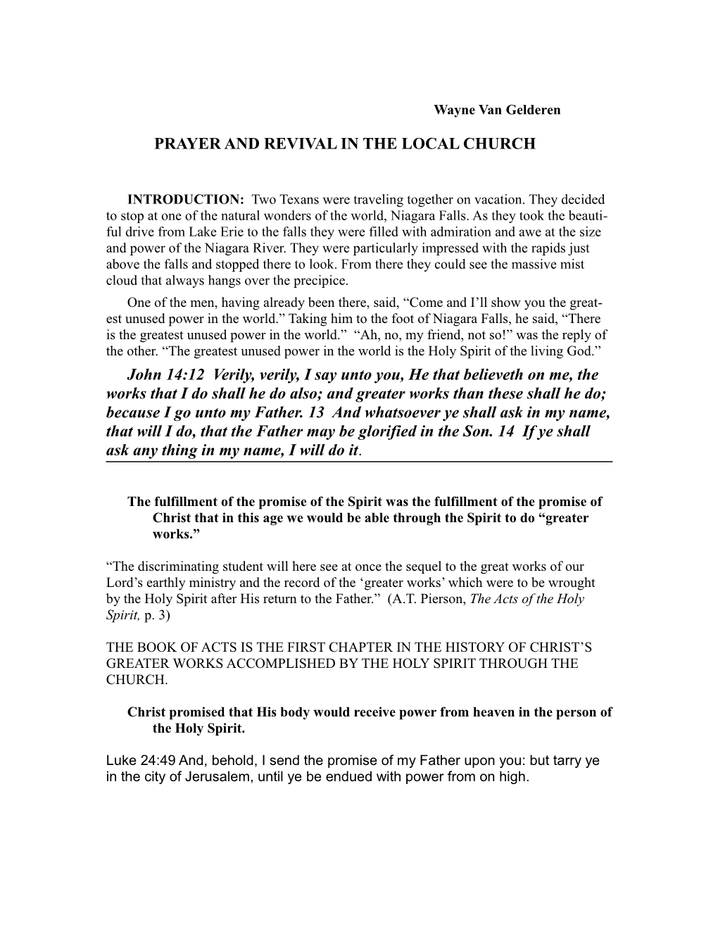 Prayer and Revival in the Local Church