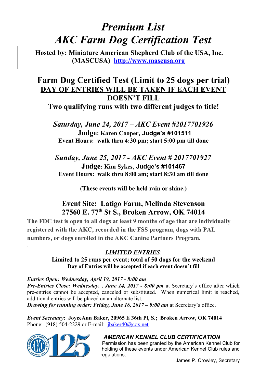farm dog certification