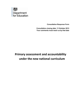 Primary Assessment and Accountability Under the New National Curriculum