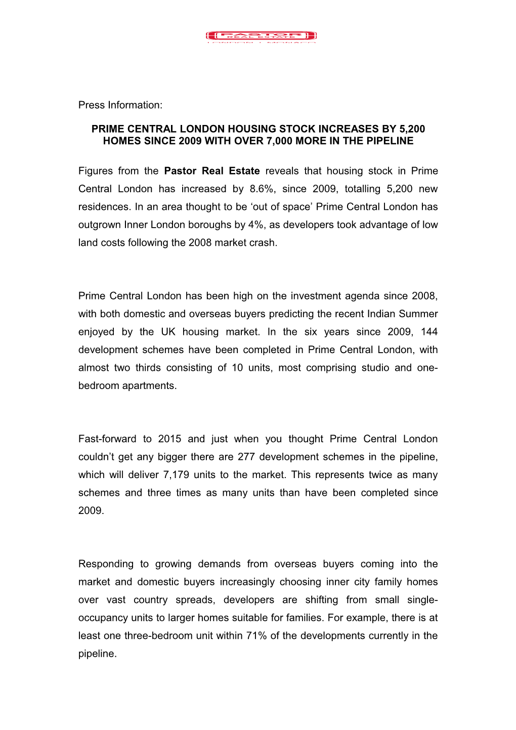 Prime Central London Housing Stock Increases by 5,200 Homes Since 2009 with Over 7,000