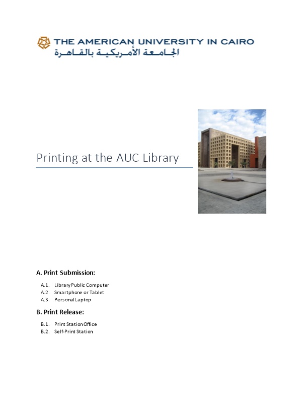 Printing at the AUC Library