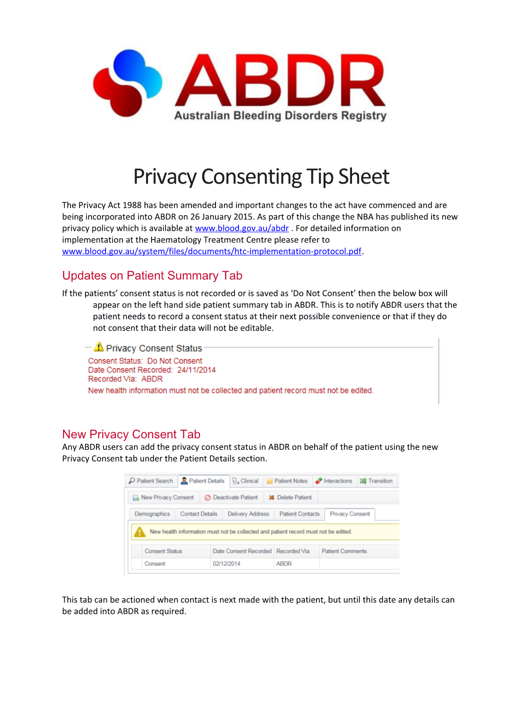 Privacy Consenting Tip Sheet