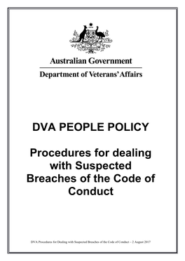 Procedures for Dealing with Suspected Breaches of the Code of Conduct