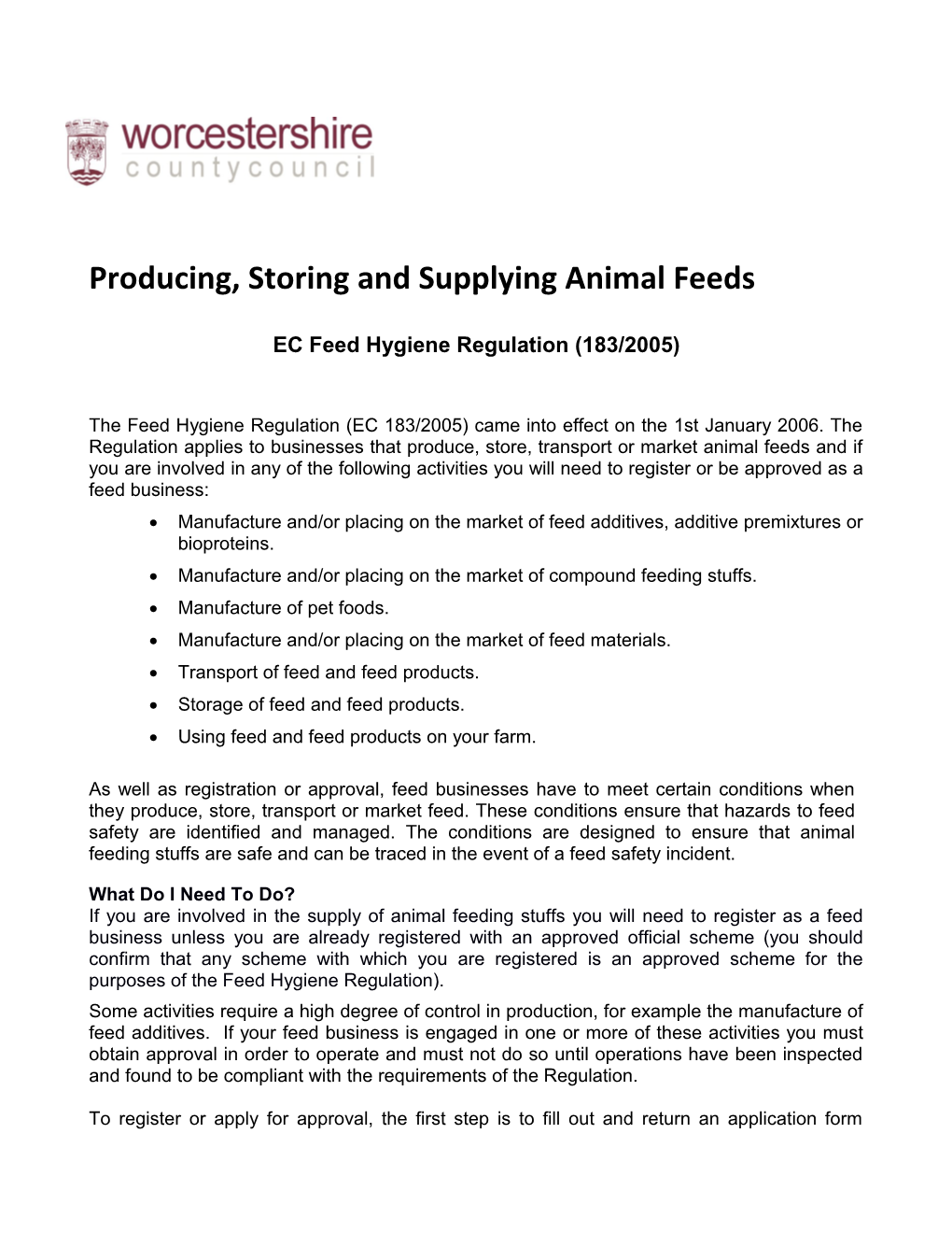 Producing, Storing and Supplying Animal Feeds