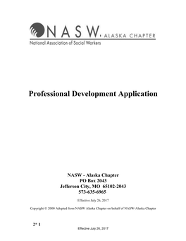 Professional Development Application
