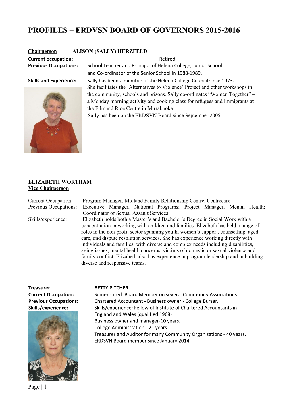Profiles Erdvsn Board of Governors 2009-2010