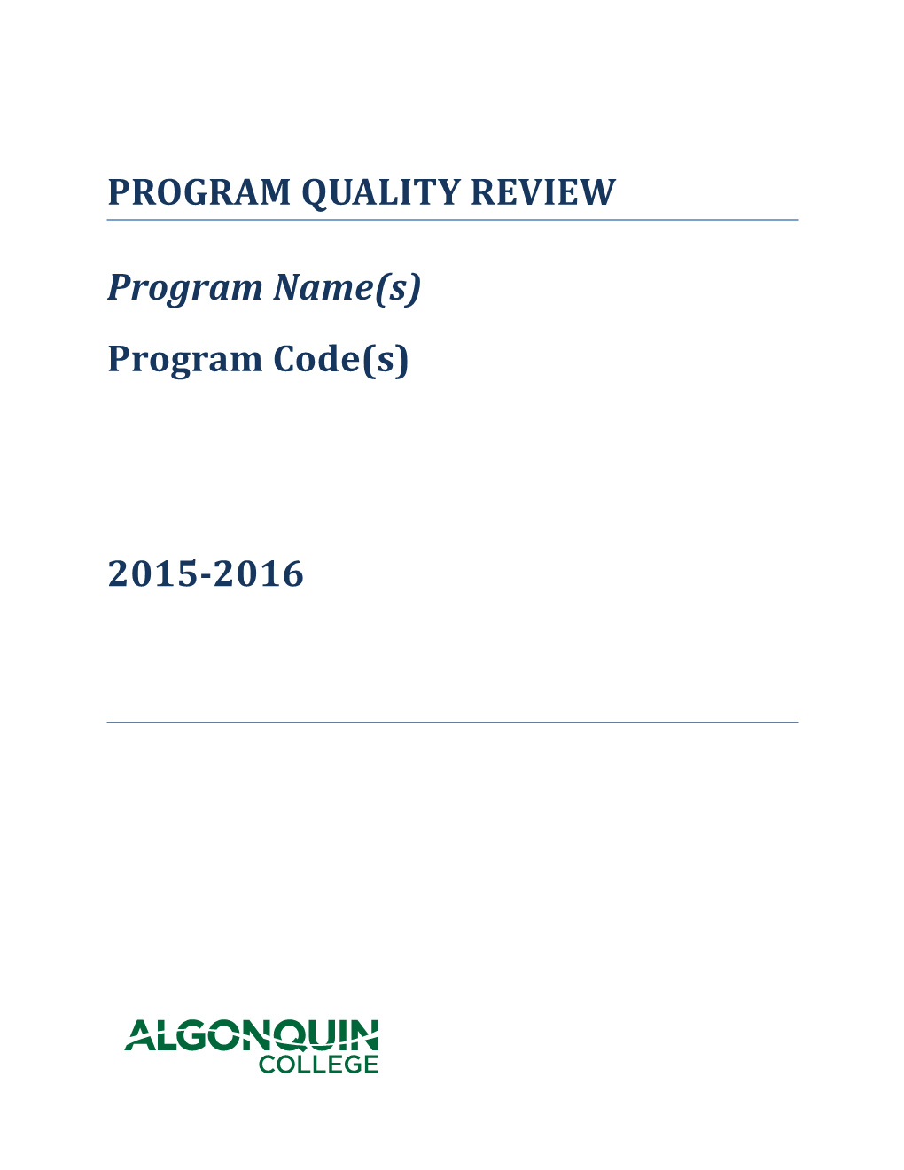 Program Quality Review